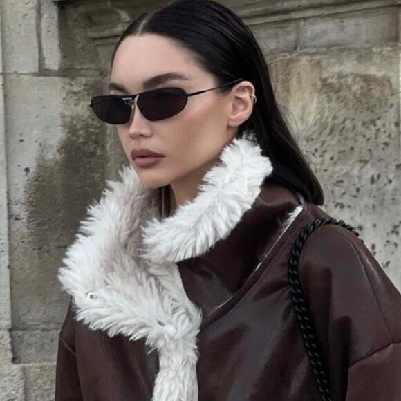 Balenciaga BB0245S 001 Geometric Sunglasses - Grey - Picture 5 of 11